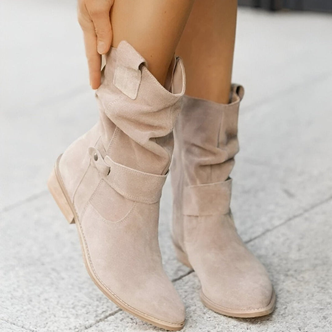 Women's Knee High Boots with Orthopedic Arch Support and Block Heel, Slouchy Mid-Calf Design for Comfort and Style 6