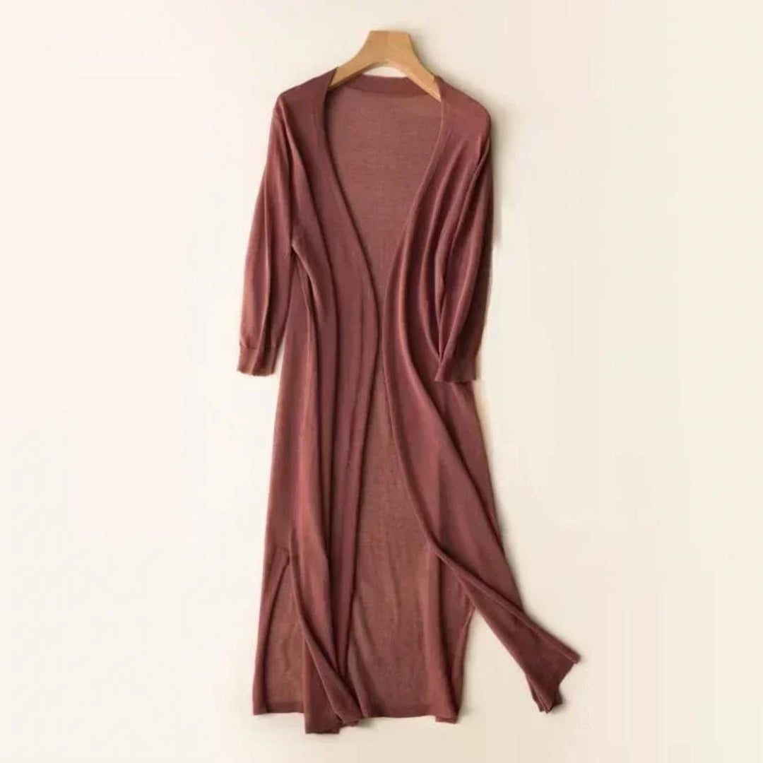 Women's Long Black Cardigan Sweater - Lightweight Open-Front Layering Piece for Effortless Style 0
