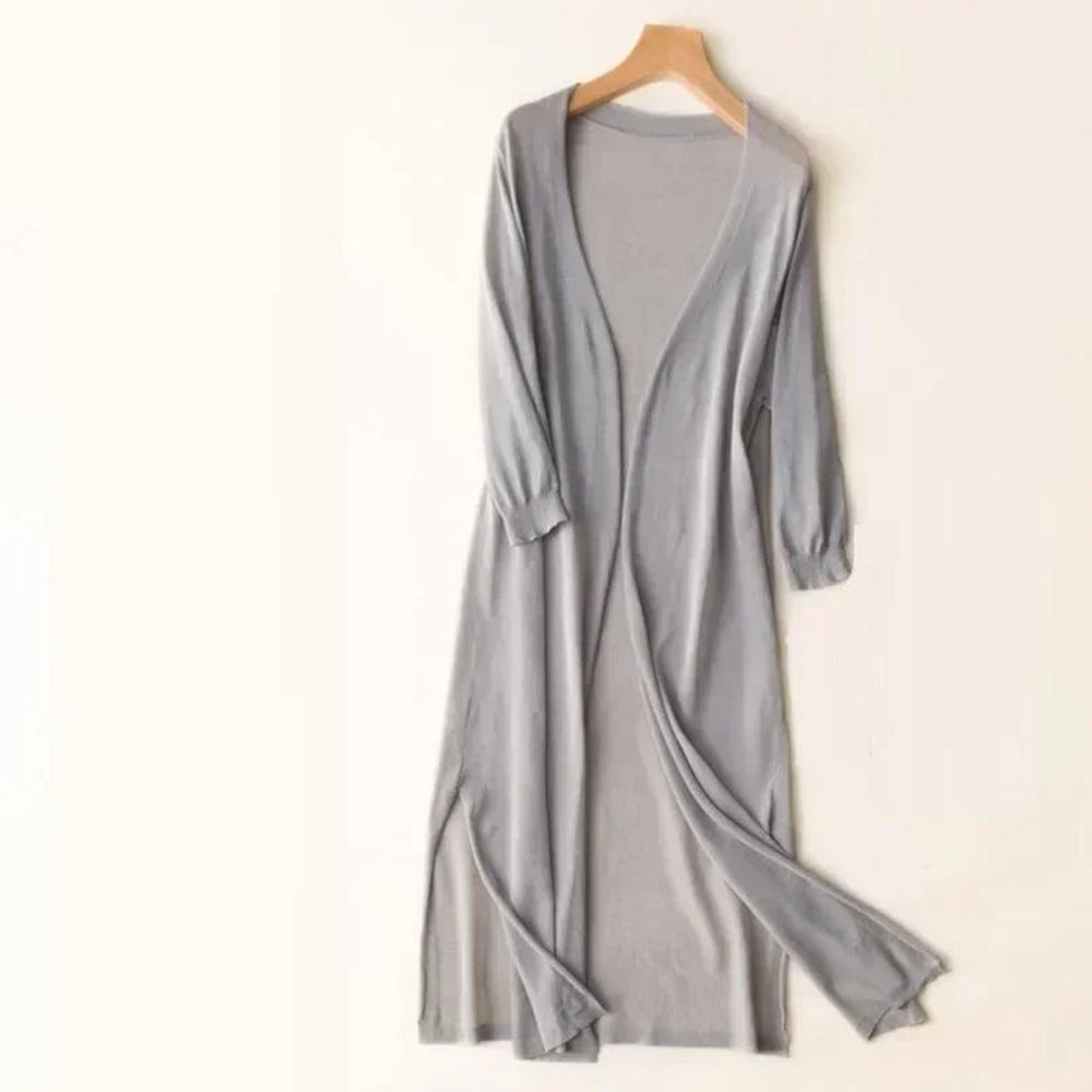 Women's Long Black Cardigan Sweater - Lightweight Open-Front Layering Piece for Effortless Style 1