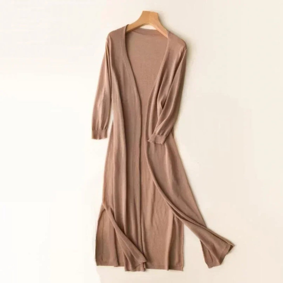Women's Long Black Cardigan Sweater - Lightweight Open-Front Layering Piece for Effortless Style 10