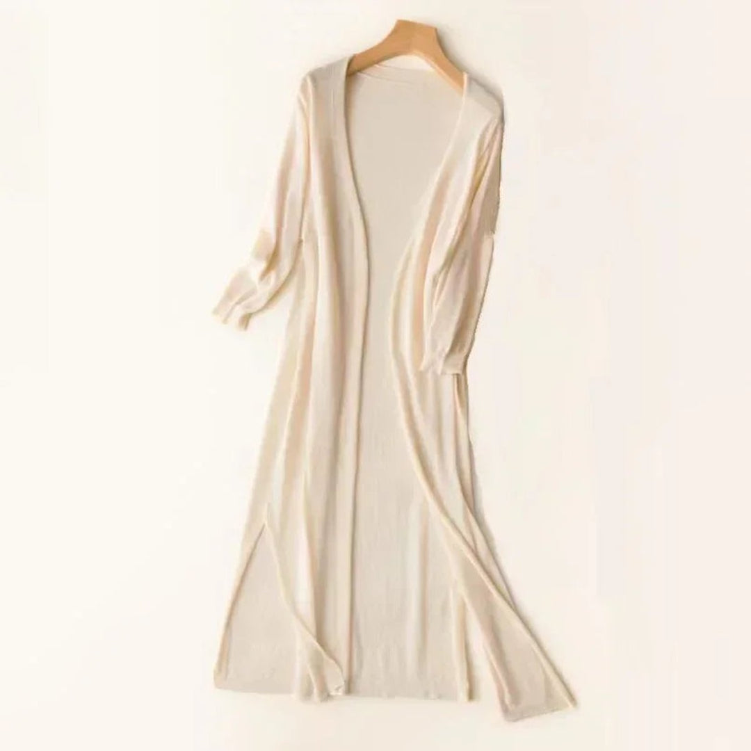 Women's Long Black Cardigan Sweater - Lightweight Open-Front Layering Piece for Effortless Style 3