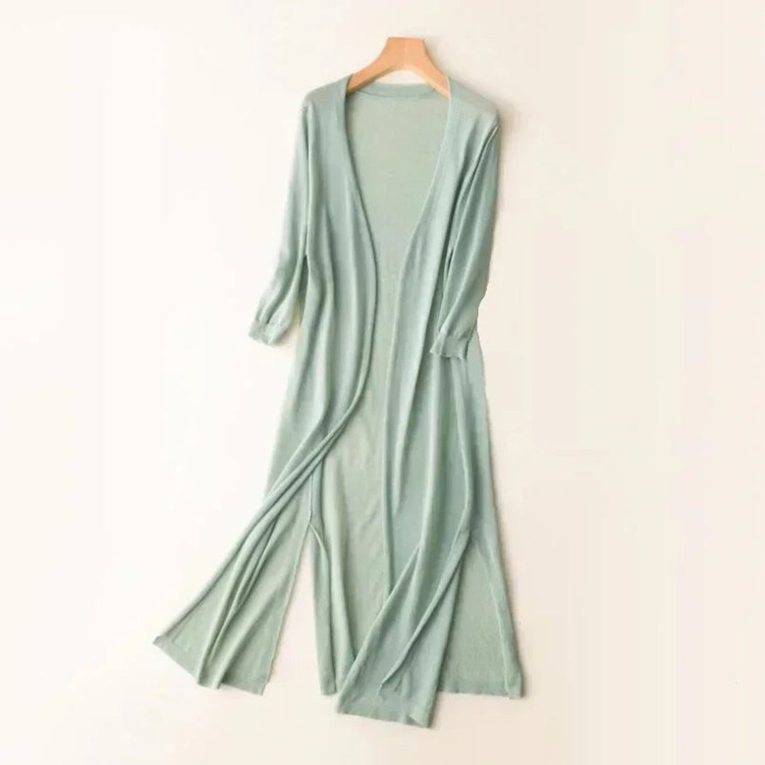 Women's Long Black Cardigan Sweater - Lightweight Open-Front Layering Piece for Effortless Style 5