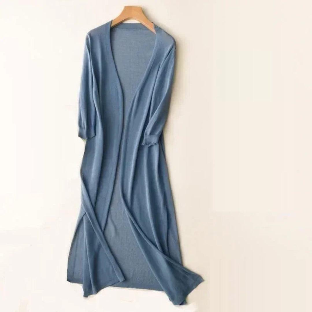 Women's Long Black Cardigan Sweater - Lightweight Open-Front Layering Piece for Effortless Style 9