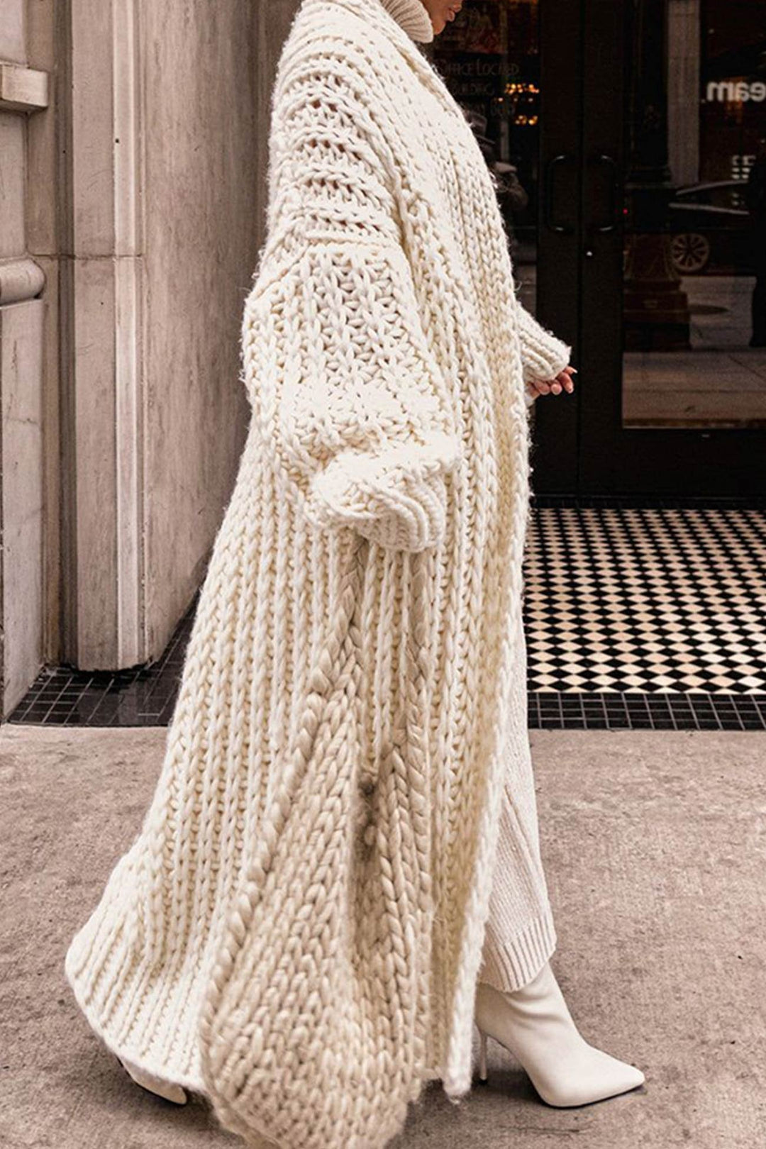 Women's Long Chunky Knit Cardigan Sweater, Oversized Open Front Cozy Layering for Fall & Winter 4