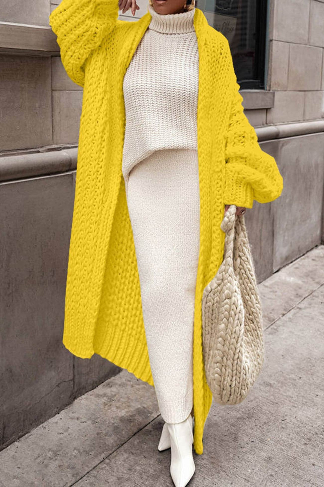 Women's Long Chunky Knit Cardigan Sweater, Oversized Open Front Cozy Layering for Fall & Winter 7