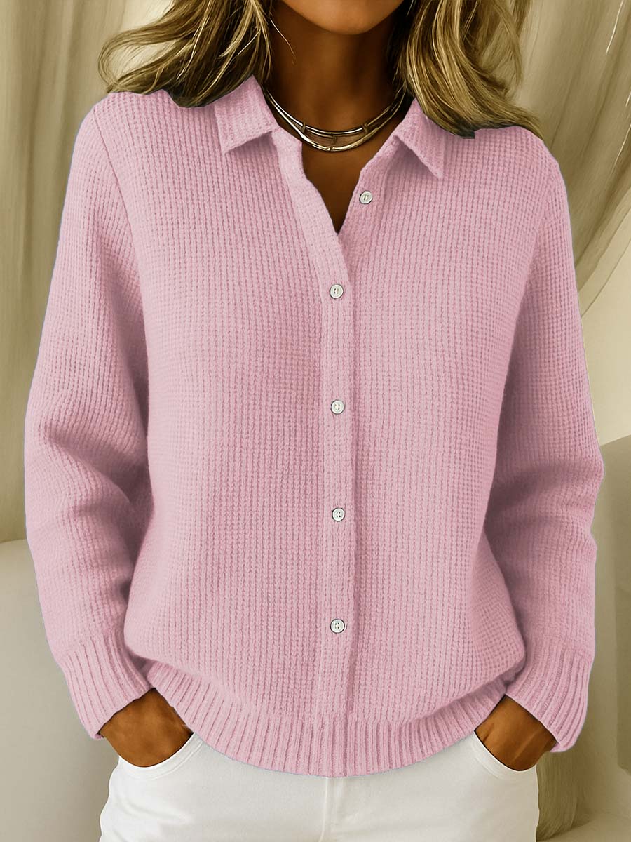 Women's Long White Cardigan Sweater - Classic Knitted Button Design for Everyday Elegance 1