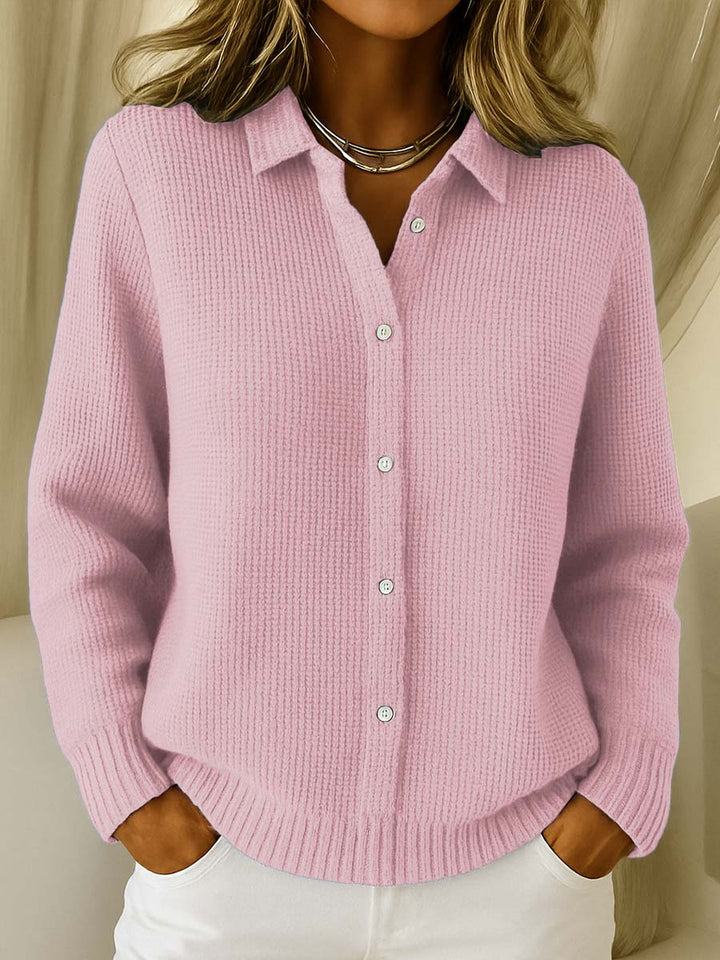 Women's Long White Cardigan Sweater - Classic Knitted Button Design for Everyday Elegance 1
