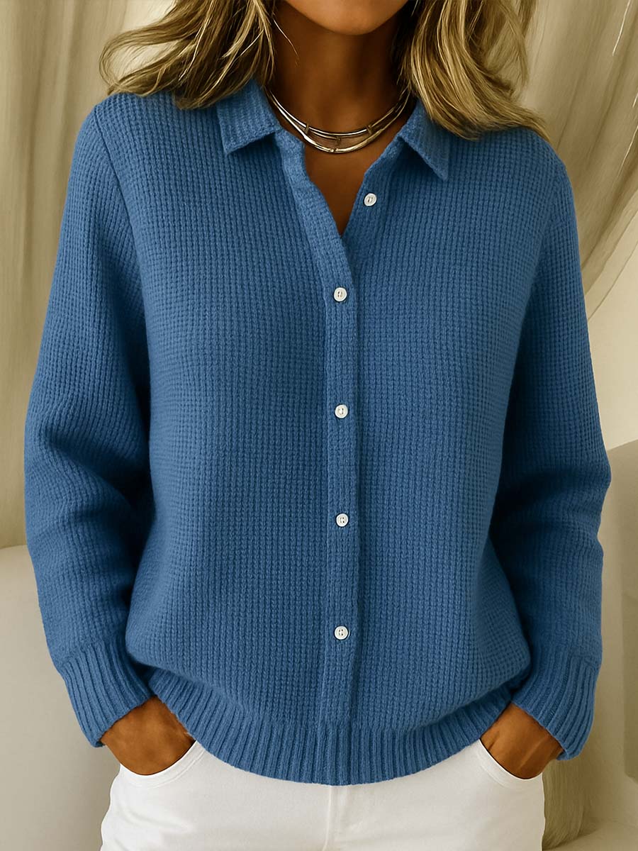 Women's Long White Cardigan Sweater - Classic Knitted Button Design for Everyday Elegance 3