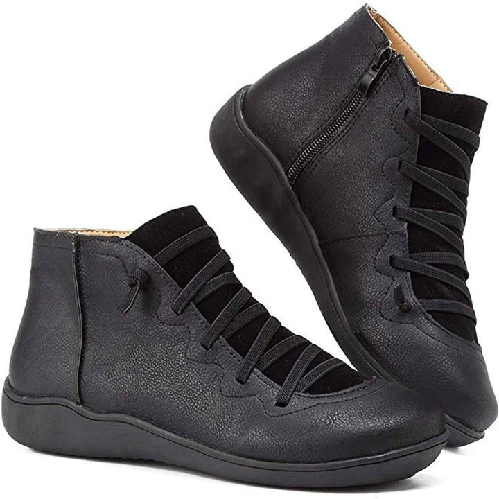 Women's Orthopedic Ankle Boots with Arch Support Lace-Up and Side Zipper 2