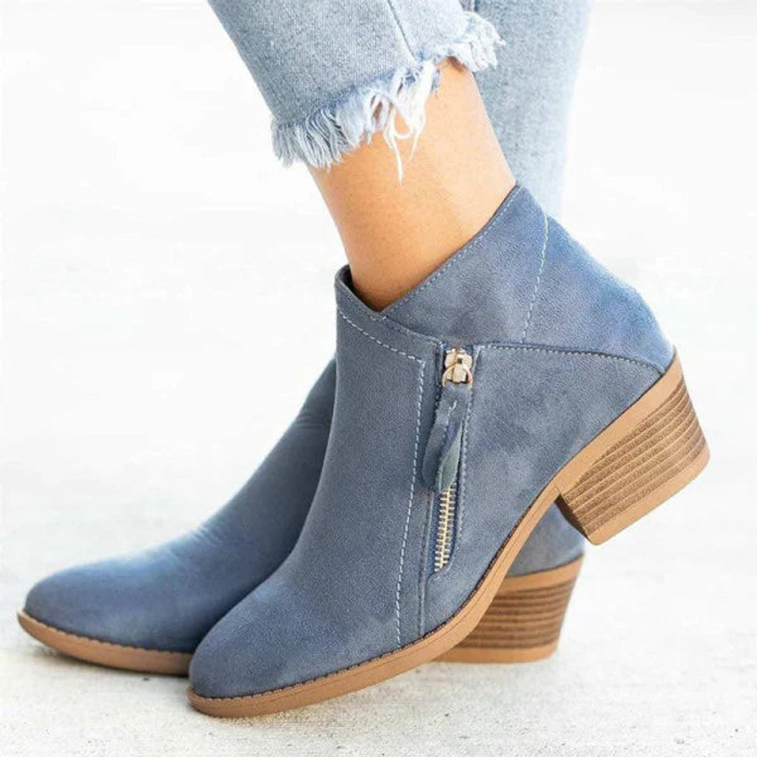 Women's Orthopedic Low-Heel Side-Zip Ankle Boots with Arch Support 1