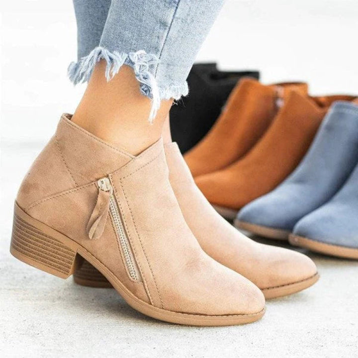 Women's Orthopedic Low-Heel Side-Zip Ankle Boots with Arch Support 2