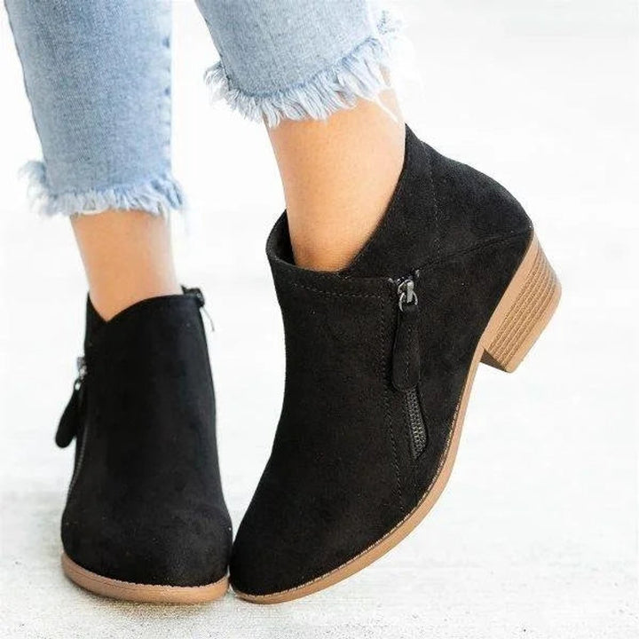 Women's Orthopedic Low-Heel Side-Zip Ankle Boots with Arch Support 5