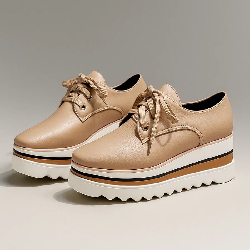 Women's Orthopedic Platform Oxford Shoes with Arch Support Lace-Up Wedge Sneakers 0