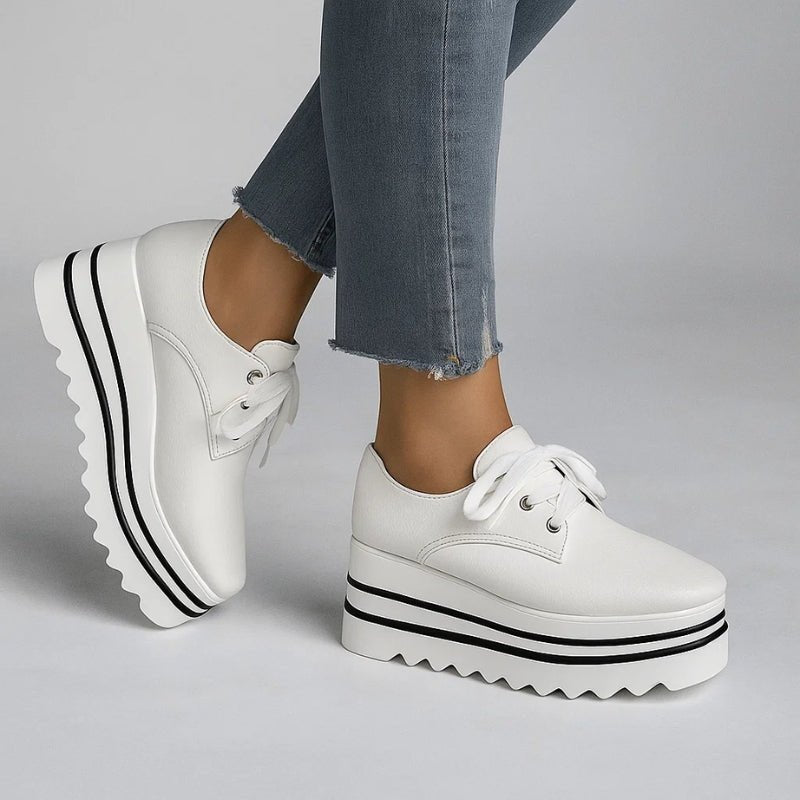 Women's Orthopedic Platform Oxford Shoes with Arch Support Lace-Up Wedge Sneakers 1
