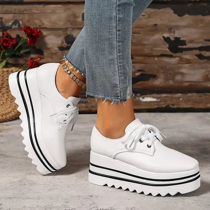 Women's Orthopedic Platform Oxford Shoes with Arch Support Lace-Up Wedge Sneakers 3