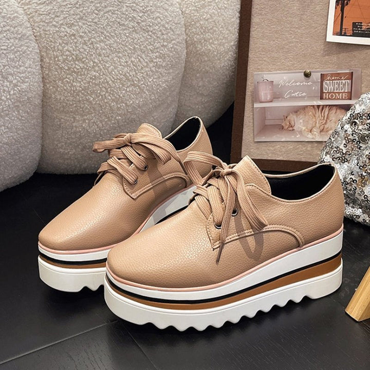 Women's Orthopedic Platform Oxford Shoes with Arch Support Lace-Up Wedge Sneakers 4