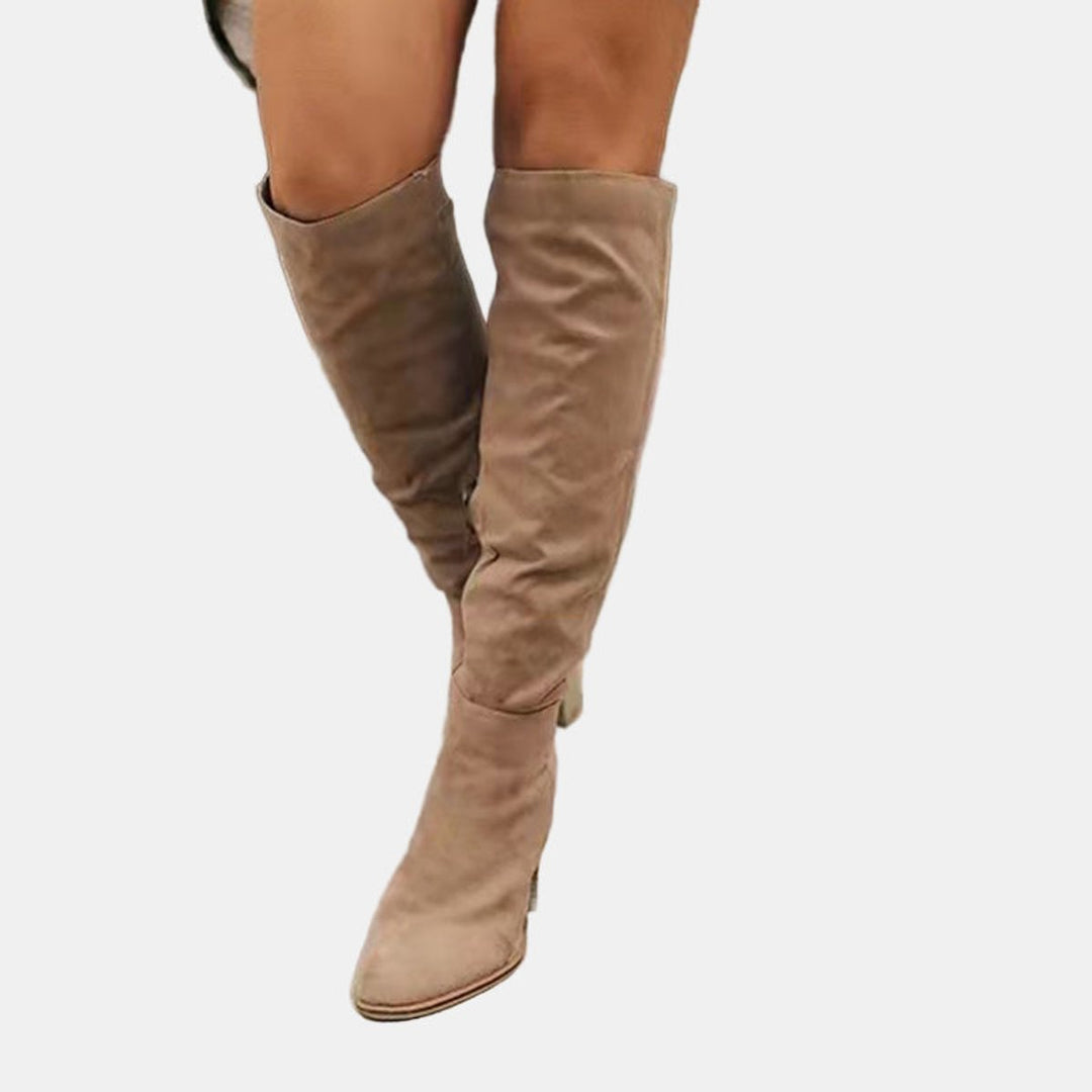 Women's Orthopedic Thigh High Block Heel Black Boots with Arch Support 5