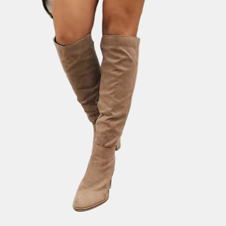 Women's Orthopedic Thigh High Block Heel Black Boots with Arch Support 5