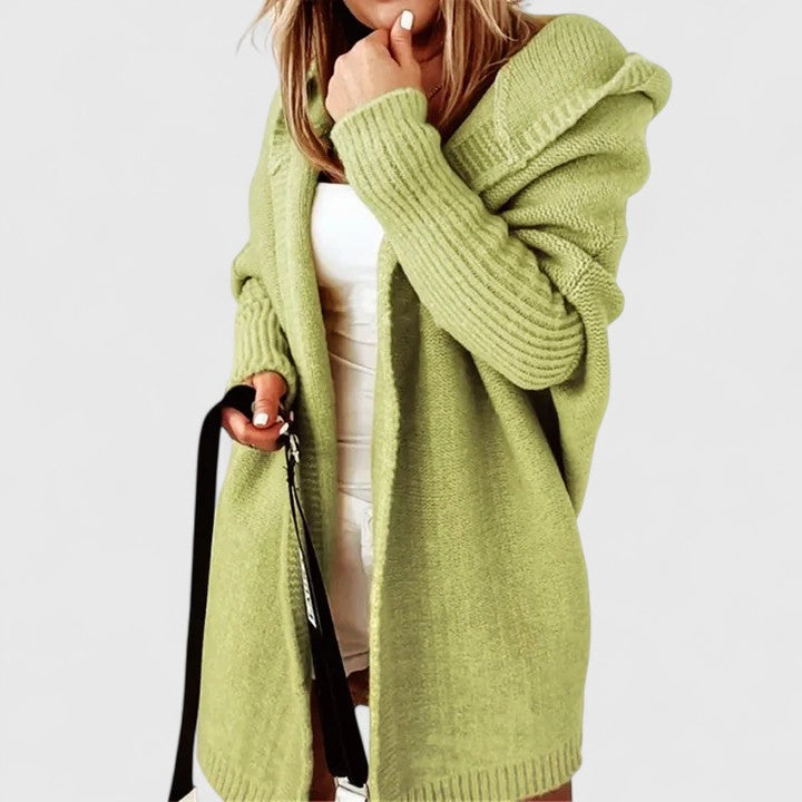 Women’s Oversized Comfortable Cardigan with Large Hood and Knee-Length Cut 4