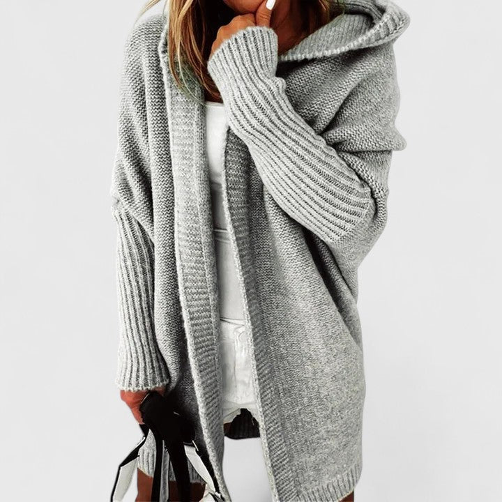 Women’s Oversized Comfortable Cardigan with Large Hood and Knee-Length Cut 5