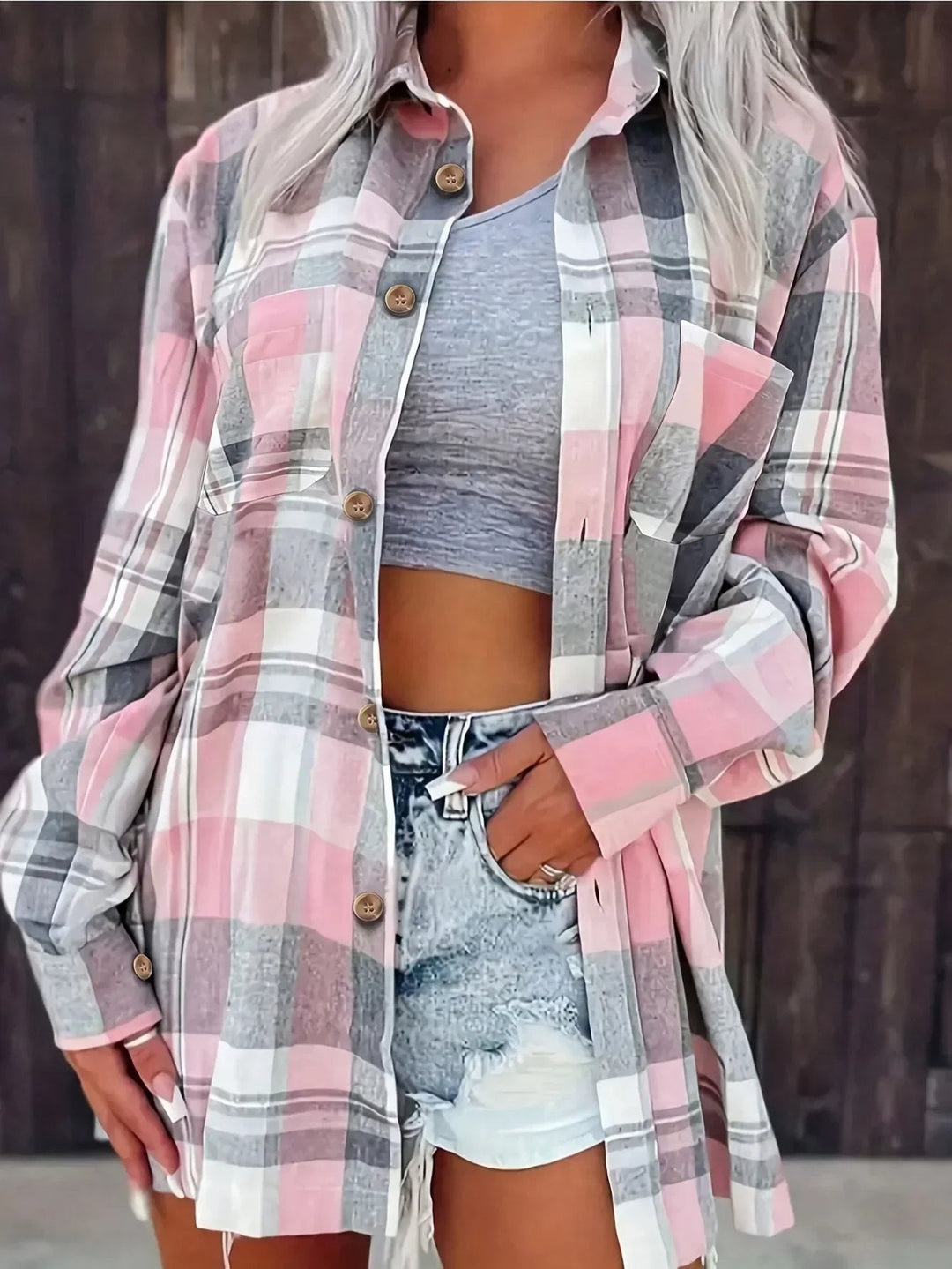 Women's Oversized Plaid Open-Front Cardigan Sweater for Casual Layering, Long Sleeve, Fall Fashion 0