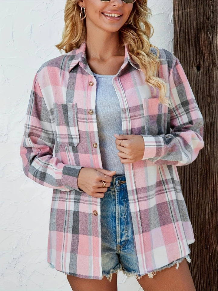 Women's Oversized Plaid Open-Front Cardigan Sweater for Casual Layering, Long Sleeve, Fall Fashion 2