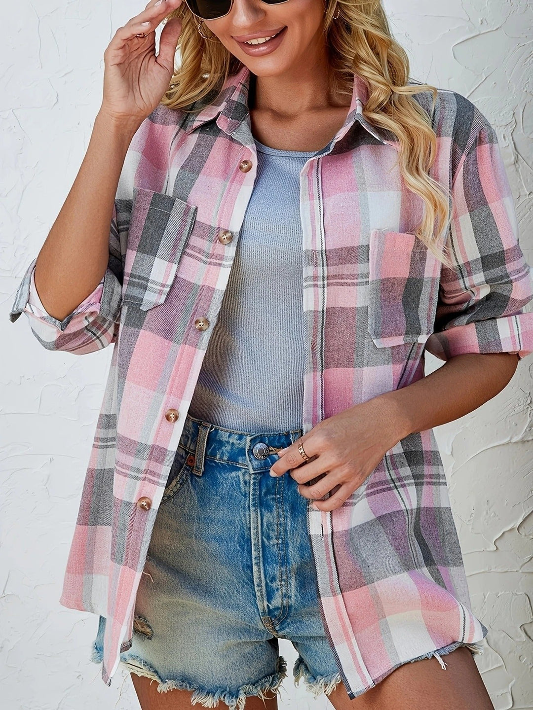 Women's Oversized Plaid Open-Front Cardigan Sweater for Casual Layering, Long Sleeve, Fall Fashion 3