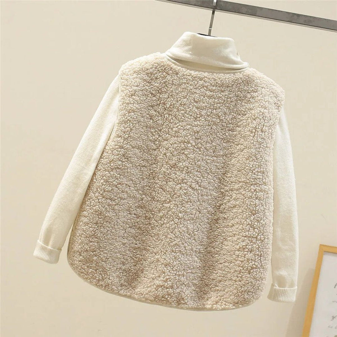 Women's Puffer Vest - Reversible Sherpa Fleece Layering Outerwear for Cool Weather 4