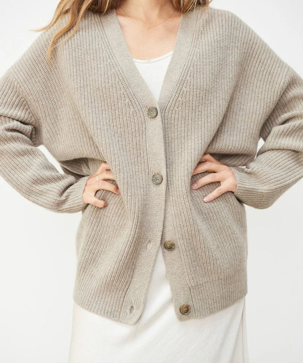Women's Relaxed-Fit V-Neck Button-Front Cardigan for Layering 1