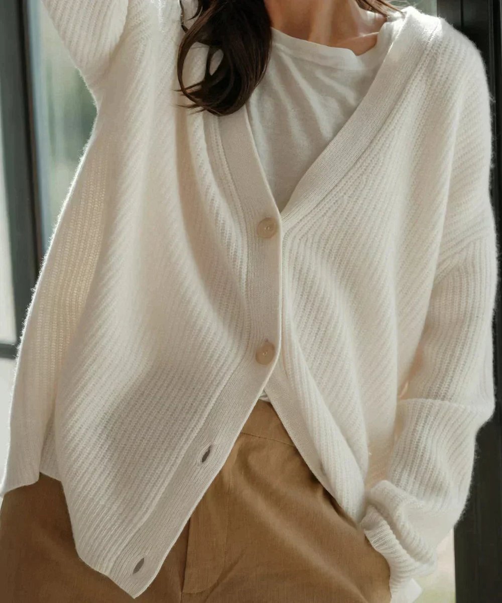 Women's Relaxed-Fit V-Neck Button-Front Cardigan for Layering 2