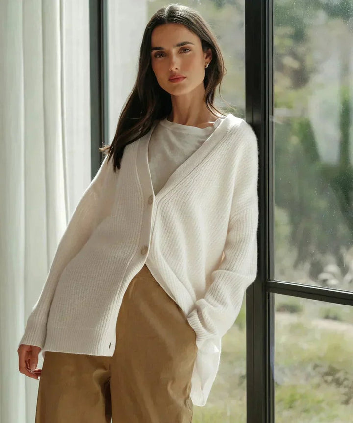 Women's Relaxed-Fit V-Neck Button-Front Cardigan for Layering 7