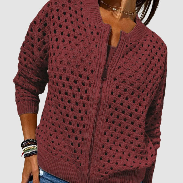 Women's Relaxed-Fit Zip-Up Black Cardigan Sweater - Lightweight Layering for Effortless Style and Comfort 5