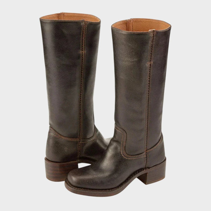 Women's Western Knee High Boots with Block Heel and Arch Support 0