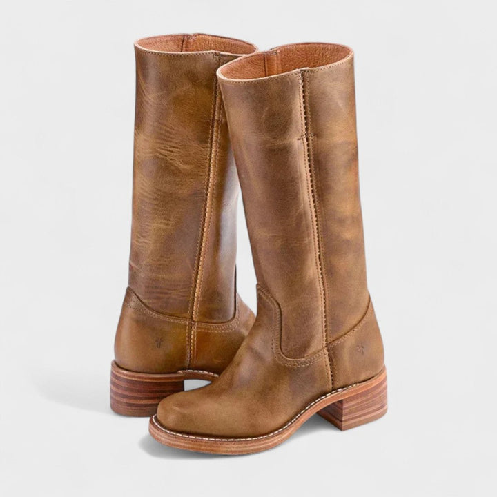 Women's Western Knee High Boots with Block Heel and Arch Support 2