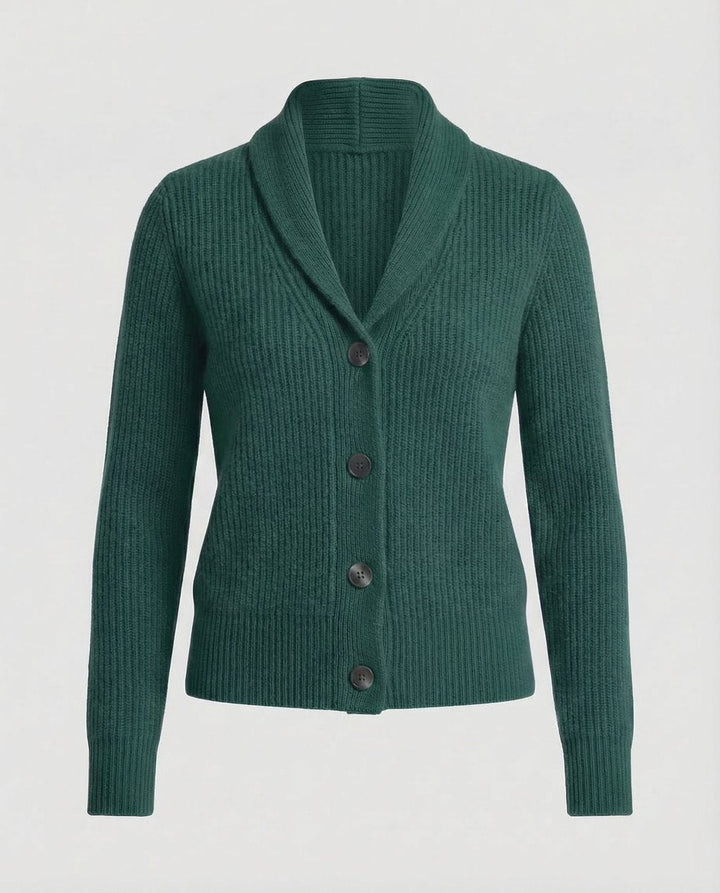 Women's White Cardigan Sweater with Button-Front and Tailored Lapel Collar for Office and Casual Wear 0