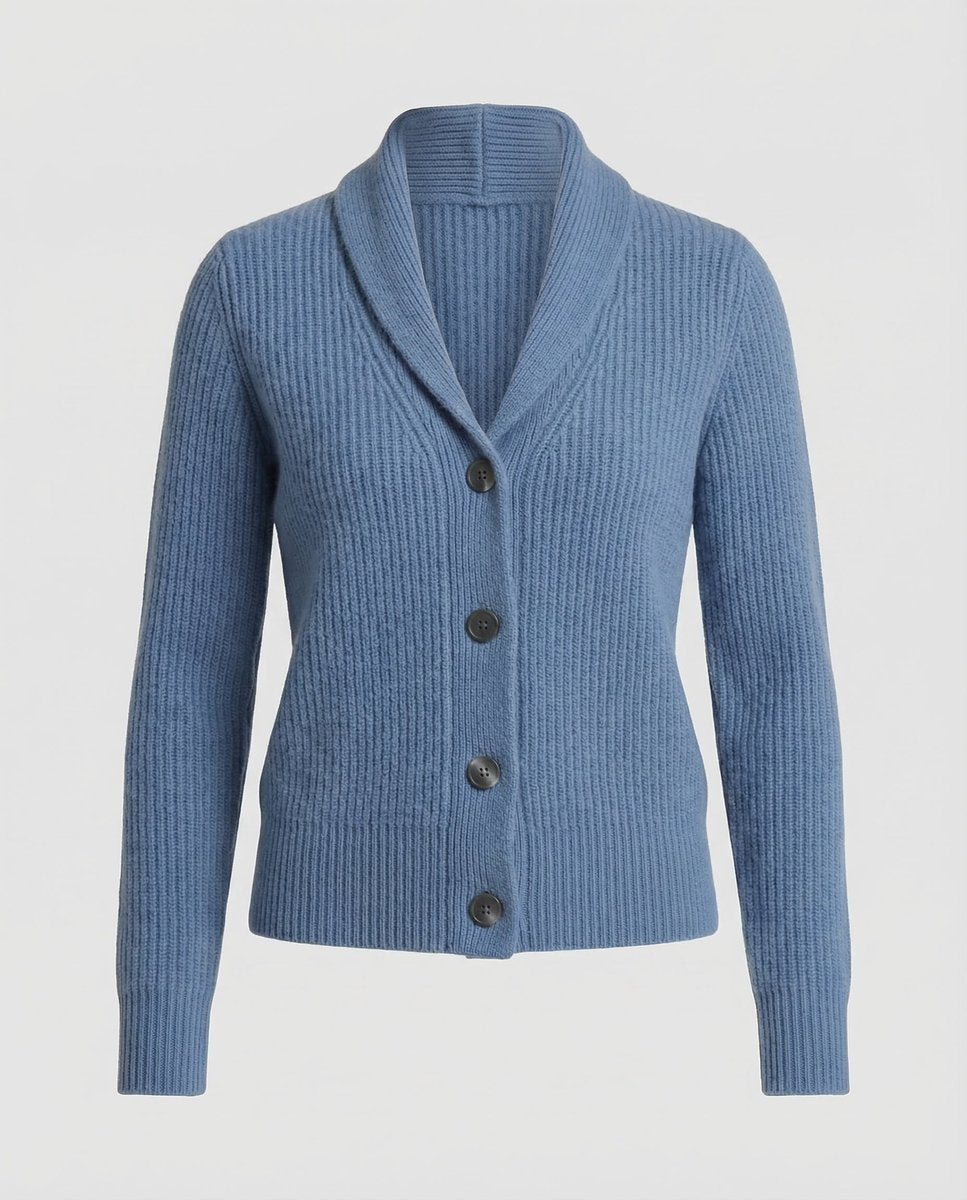 Women's White Cardigan Sweater with Button-Front and Tailored Lapel Collar for Office and Casual Wear 5