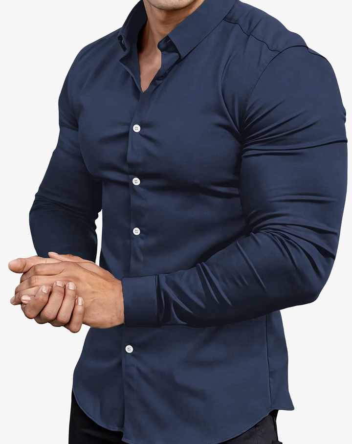 Men's Dress Shirt - Slim Fit Button-Down, Classic Long Sleeve for Business and Casual Wear