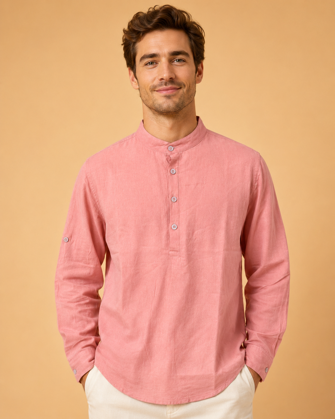 Men's Elegant V Neck Shirt - Stylish Casual & Office Wear, Versatile Fashion Top for Any Occasion